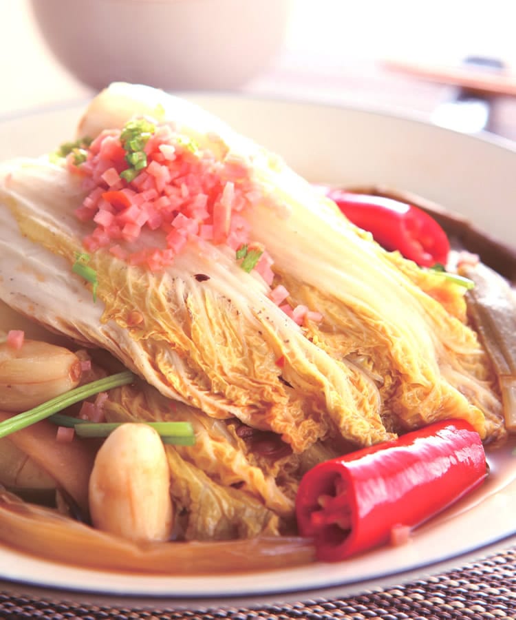 食谱:火腿肉末娃娃菜