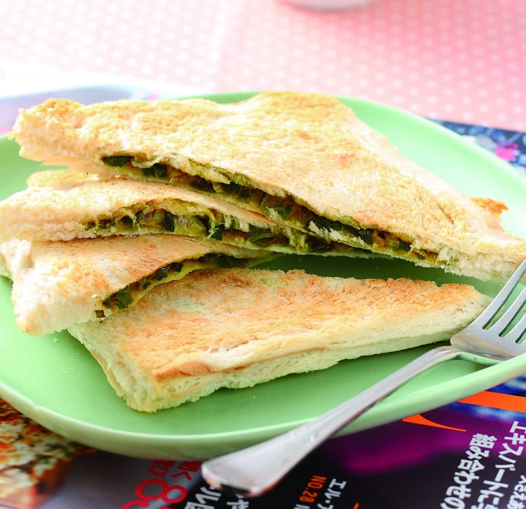 食谱:吐司烤咖哩葱饼