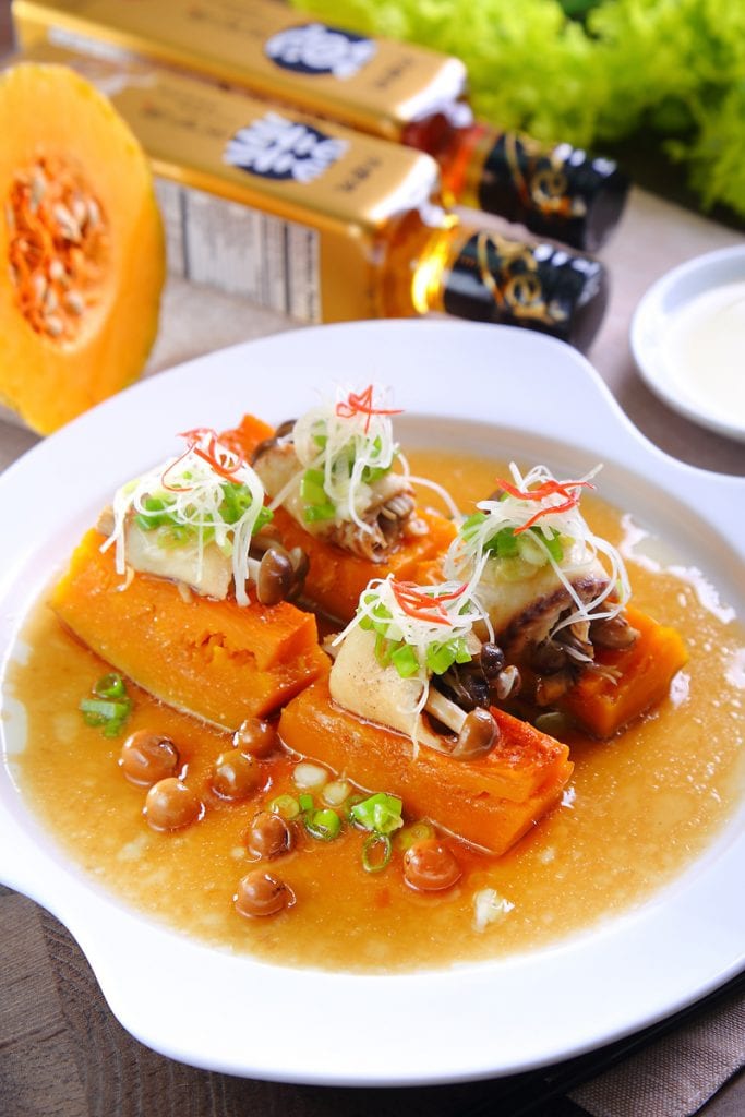 葱蒜油蒸南瓜鲷鱼卷