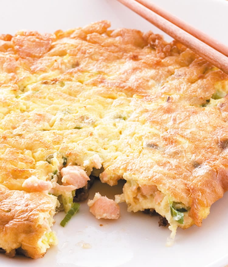 食谱:丝瓜鲑鱼煎蛋