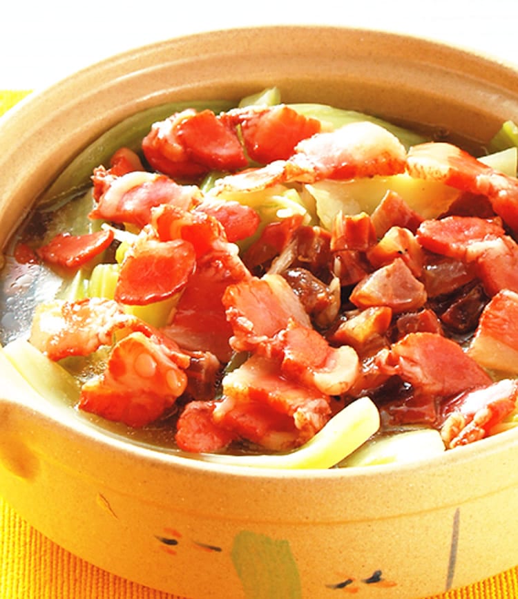食谱:腊肉芥菜煲
