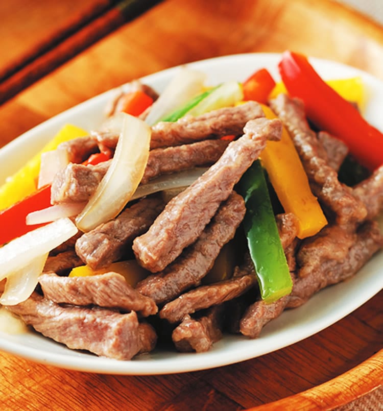 食谱:五彩牛柳(1)
