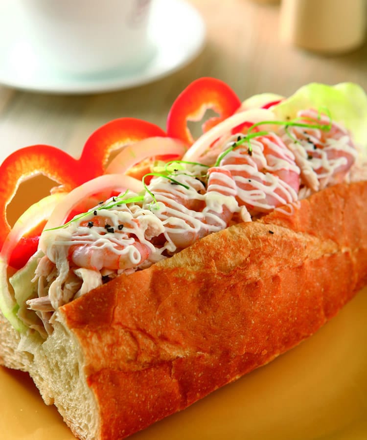 食谱:鸡丝虾仁法国三明治