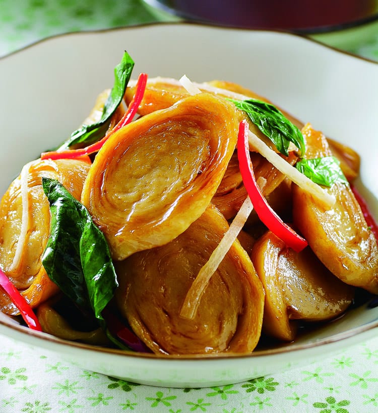食谱:姜丝麻油炒素肠
