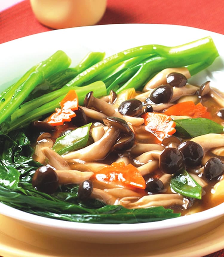 食谱:芥兰扒鲜菇