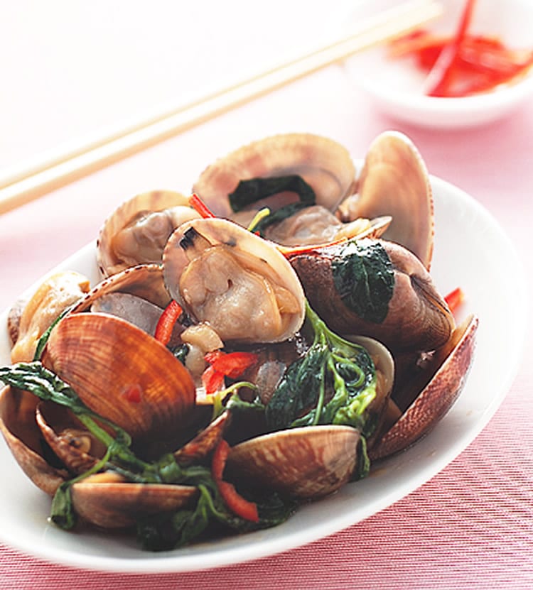 食谱:塔香海瓜子(1)