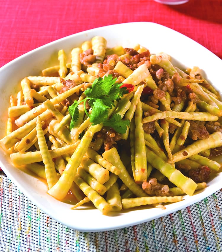 食谱:肉末炒箭笋