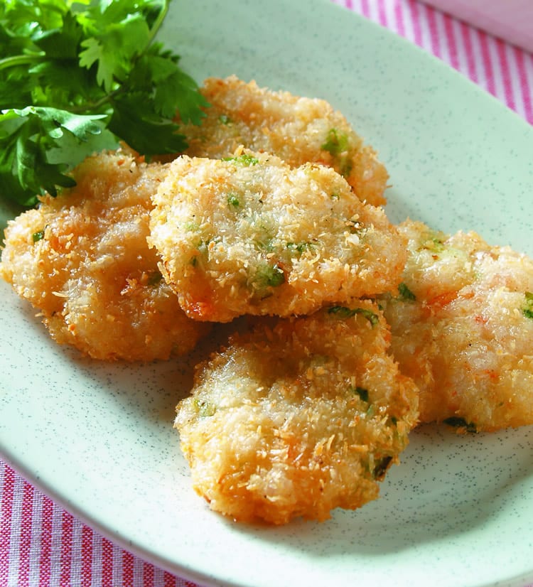 食谱:椰丝虾饼