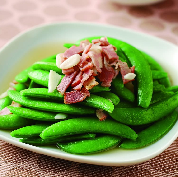 食谱:甜豆炒培根