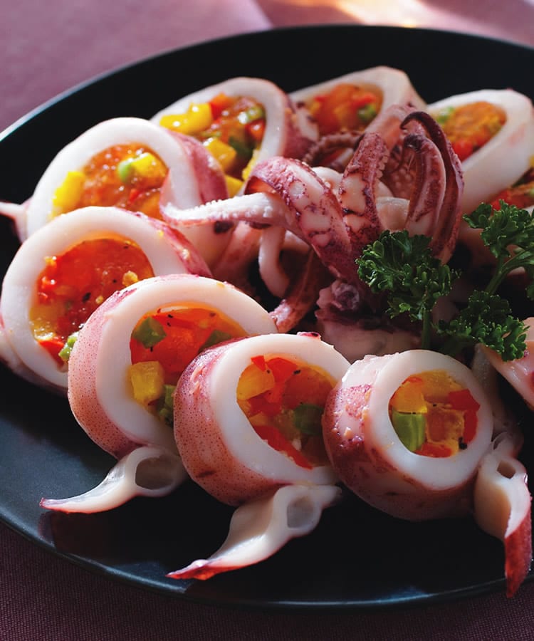 食谱:彩椒蛋黄镶中卷