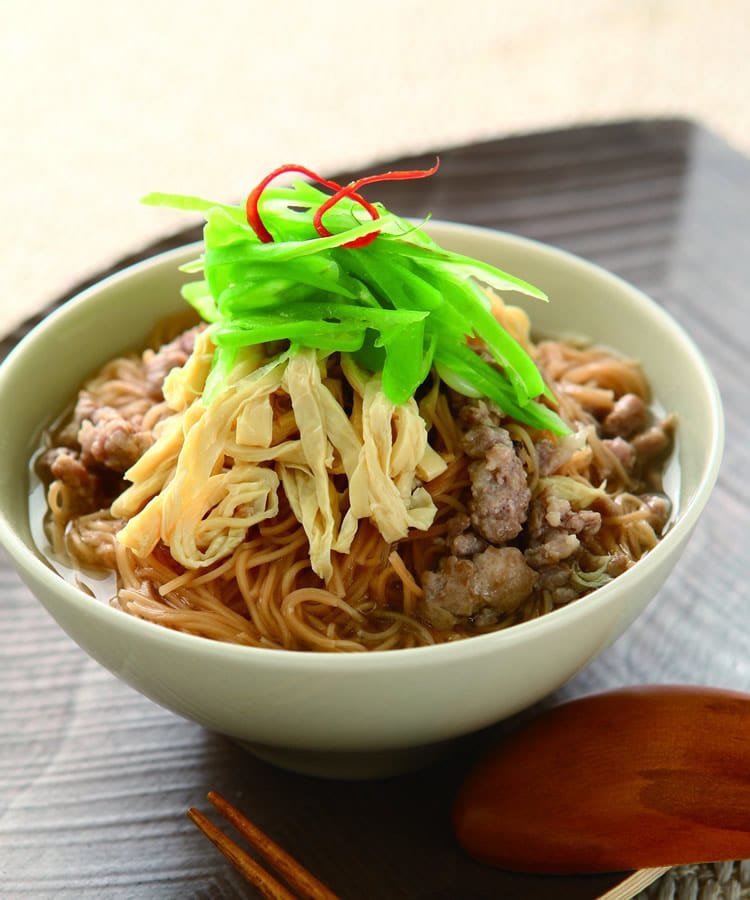 食谱:腐皮肉末鸡丝面
