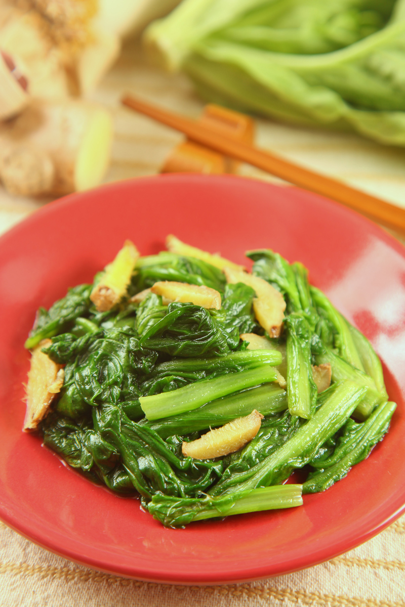 姜爆麻油茼蒿