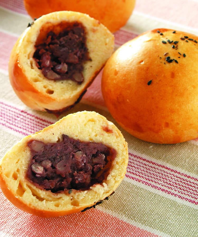 食谱:红豆面包(免发酵面团)