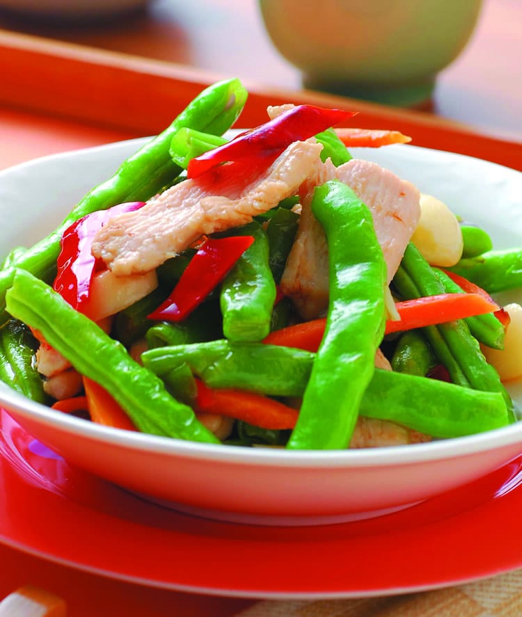 食谱:扁豆炒鸡片