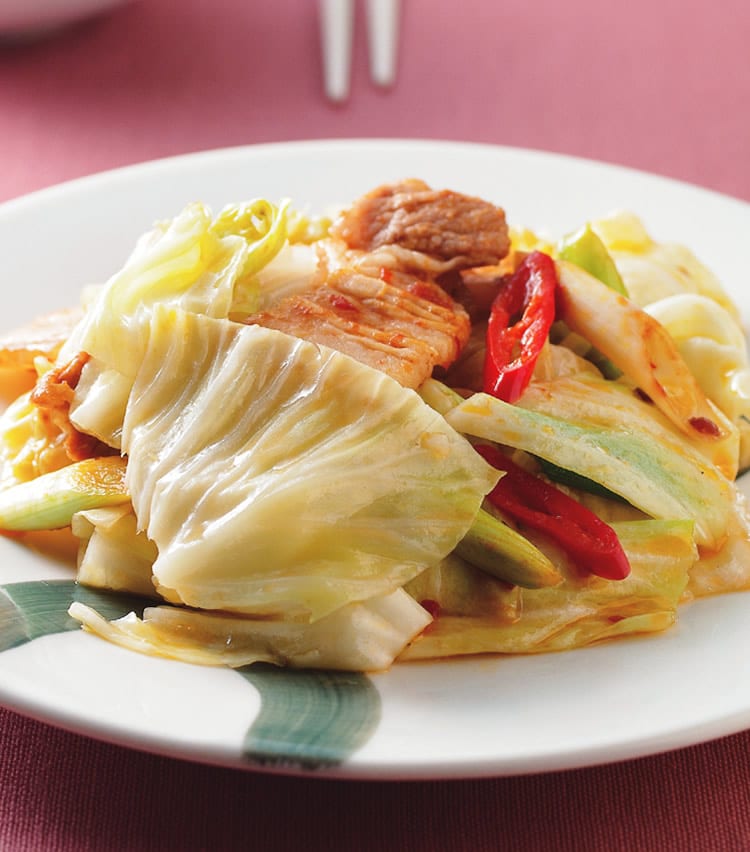 食谱:回锅肉炒高丽菜
