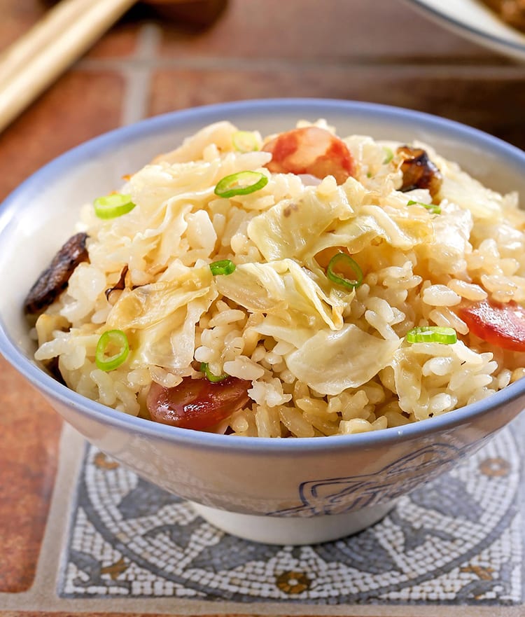 食谱:腊肠高丽菜饭