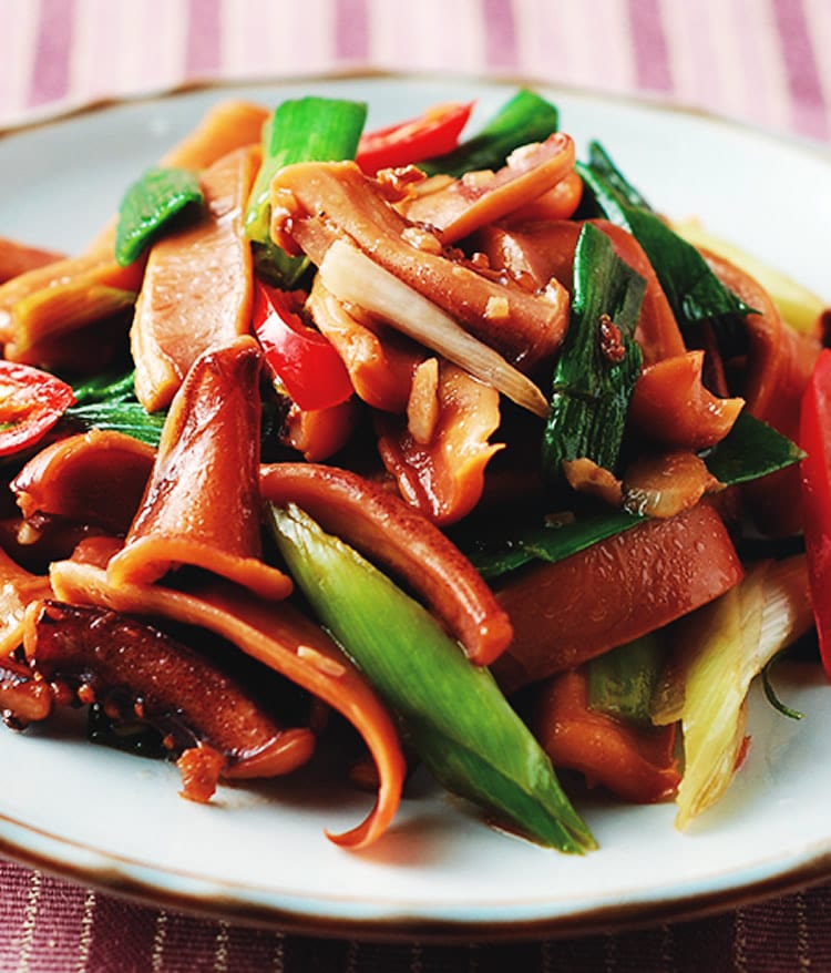 食谱:蒜苗炒鱿鱼(1)