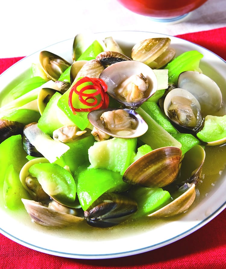 食谱:丝瓜炒蛤蜊(2)