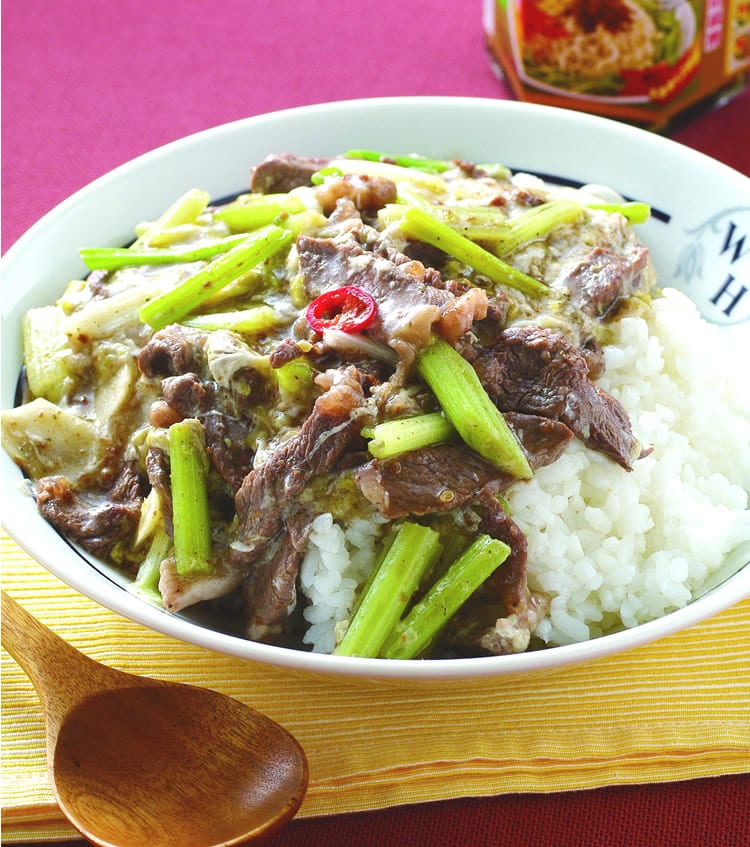 食谱:香椿牛肉滑蛋烩饭