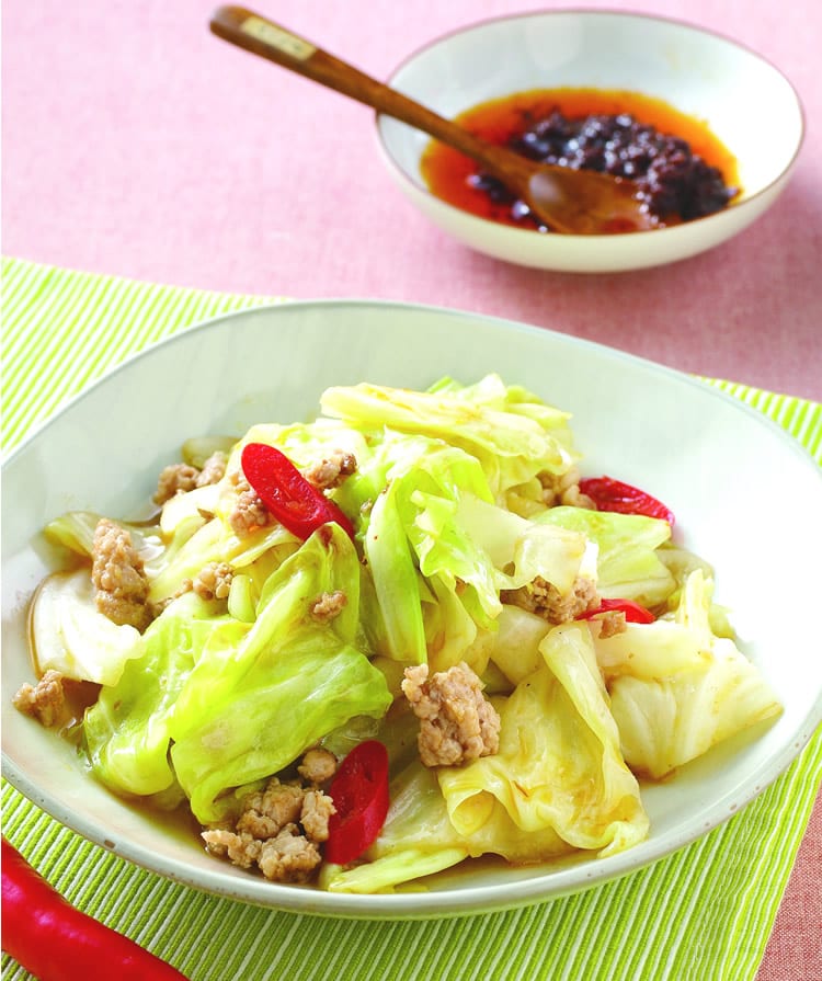 食谱:肉末高丽菜 