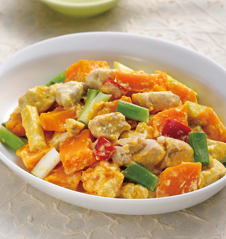 食谱:奶油南瓜蒸鸡