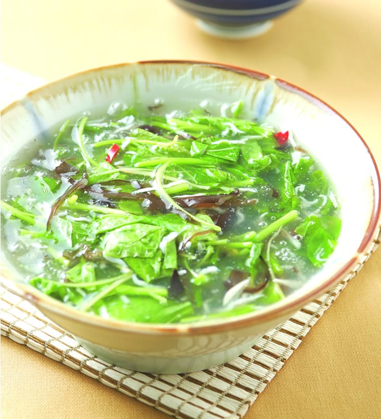 食谱:苋菜银鱼羹(1)