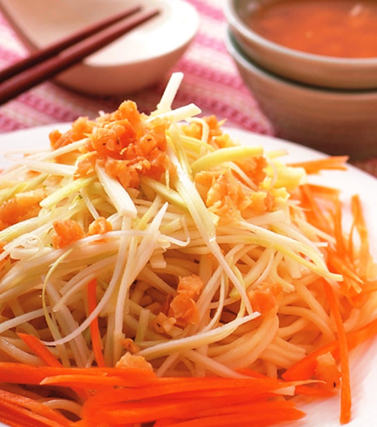 食谱:青木瓜虾味酱凉面