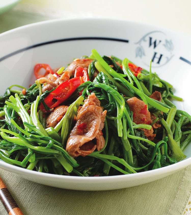 食谱:辣炒羊肉空心菜