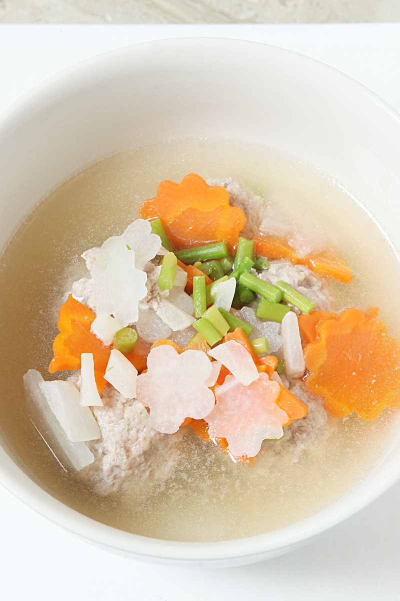 肉丸子时蔬汤