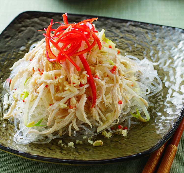 食谱:鱼露鸡丝凉冬粉