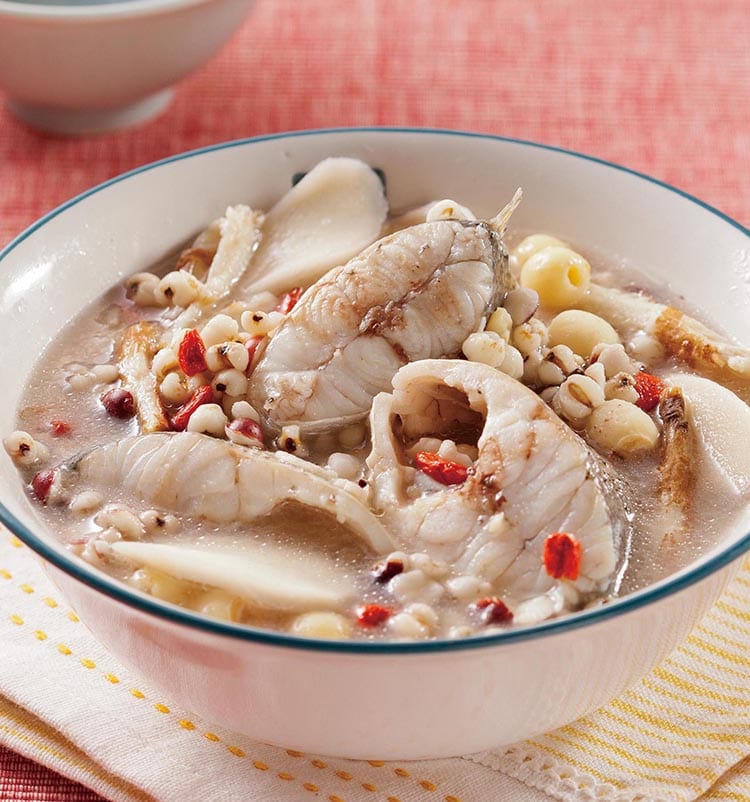 食谱:四神鲈鱼汤