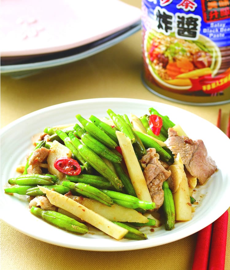食谱:绿金针炒肉片
