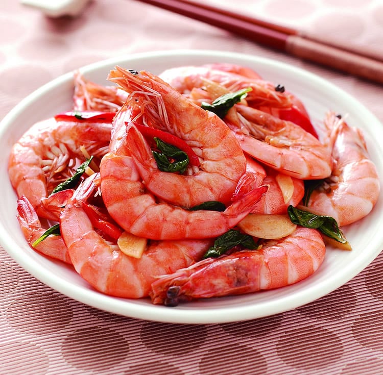 食谱:麻油炒鲜虾