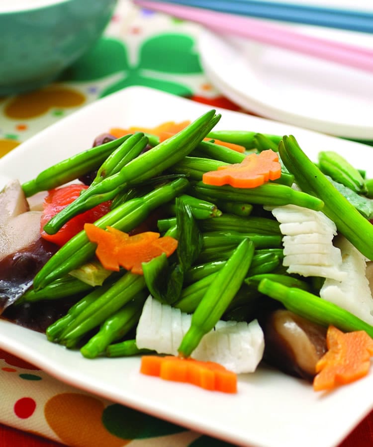 食谱:金针花炒全家福