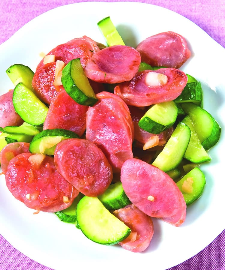食谱:黄瓜炒香肠 