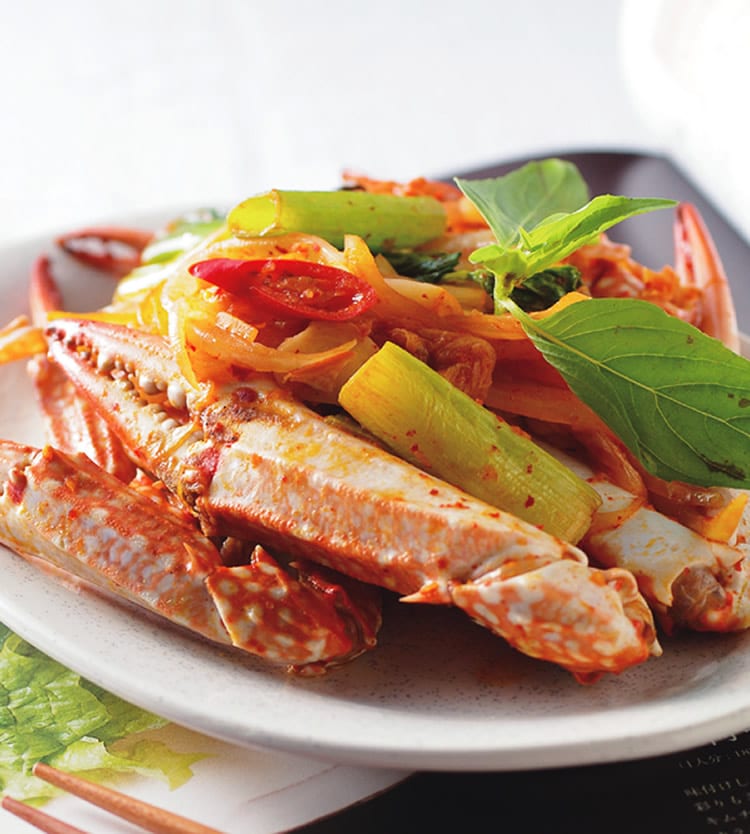 食谱:泡菜炒蟹脚