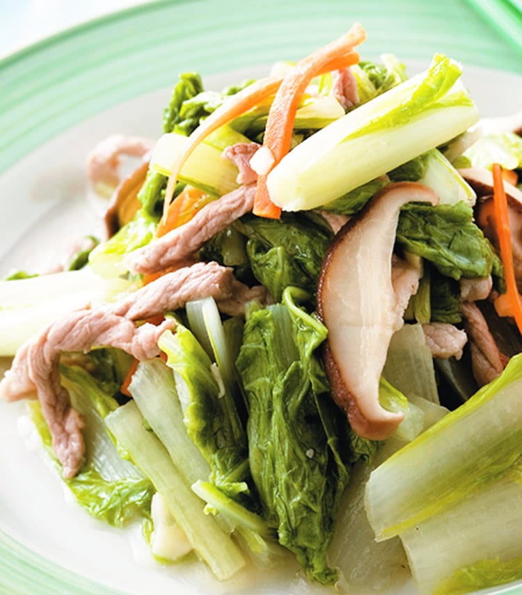 食谱:肉丝炒小白菜(1)