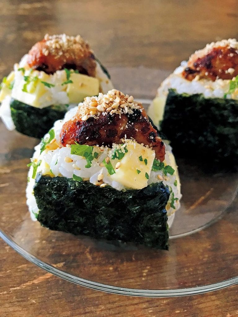 日式汉堡排佐起司饭团