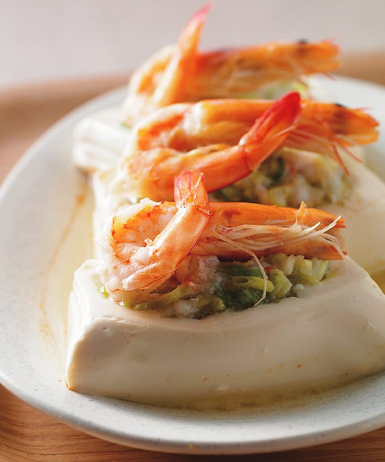 食谱:虾泥蒸豆腐