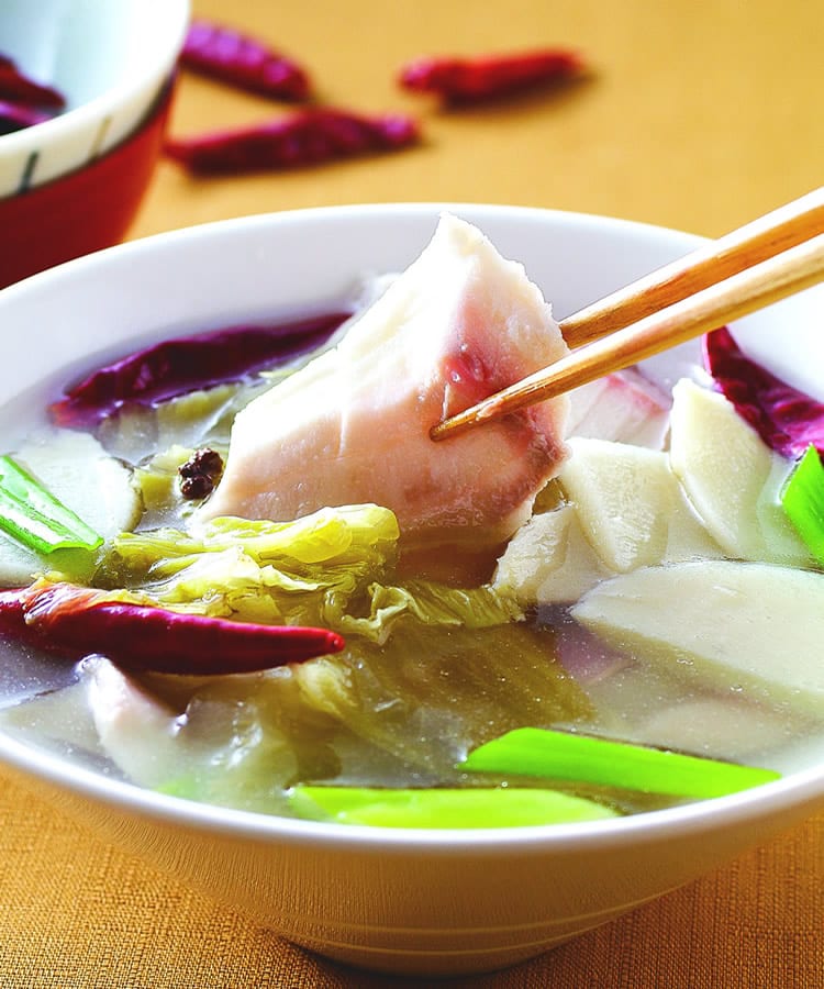 食谱:酸菜鱼片汤