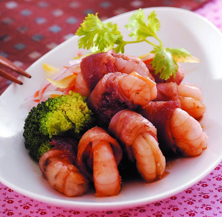 食谱:培根鲜虾美露陈醋汁