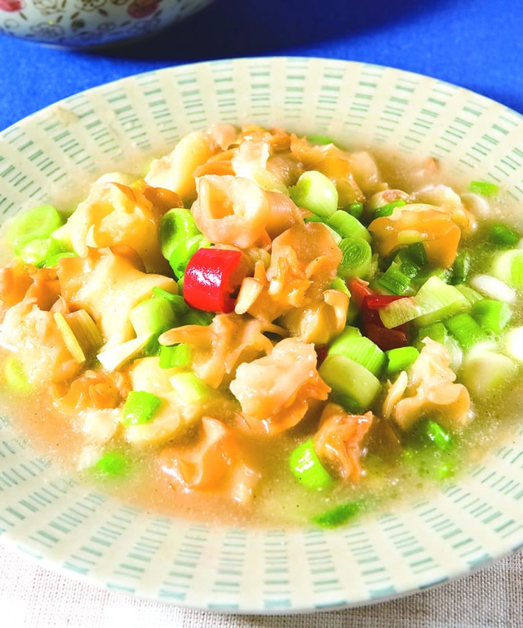食谱:蒜苗炒雪螺(1)