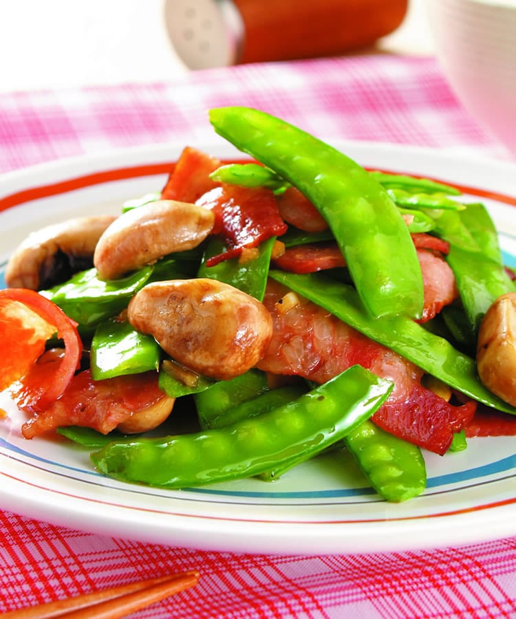 食谱:碗豆炒培根
