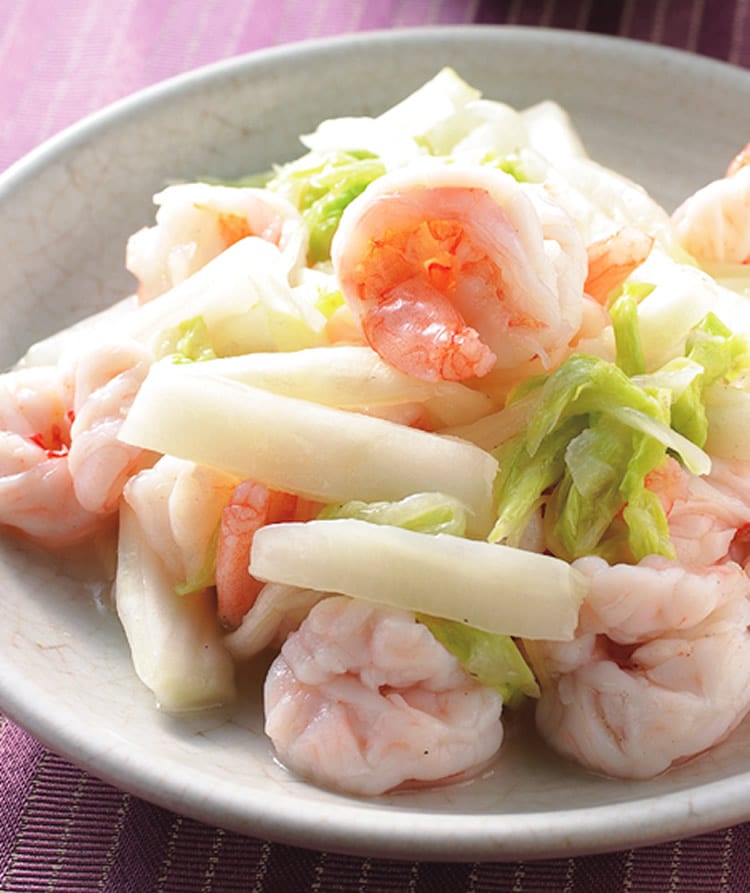 食谱:盐味炒白菜虾仁