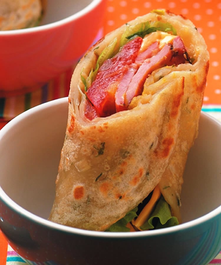 食谱:黑胡椒火腿卷饼
