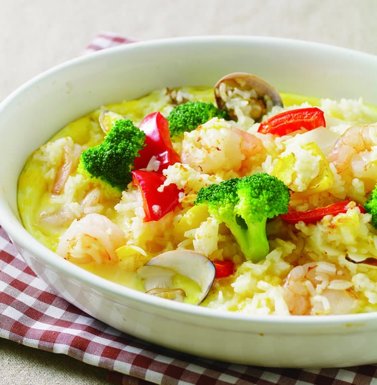 食谱:甜椒海鲜焗饭