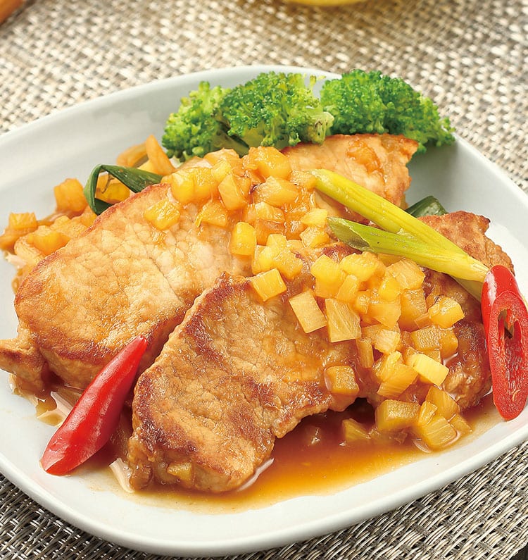 食谱:凤梨葱烧里肌排
