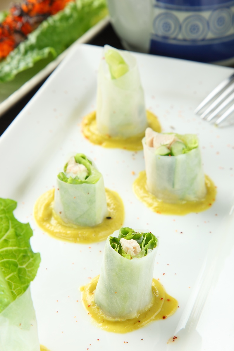 野菜鸡肉卷佐酪梨酱