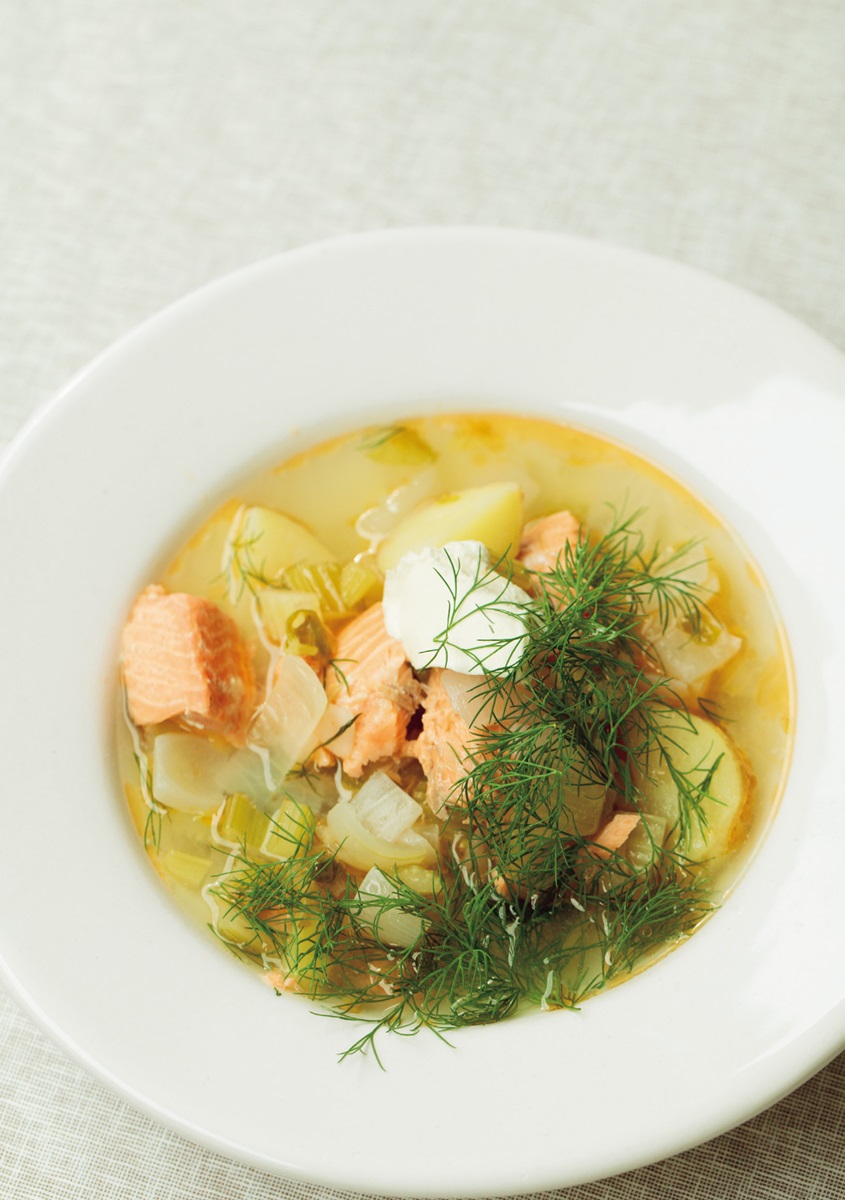 莳萝鲑鱼蔬菜汤
