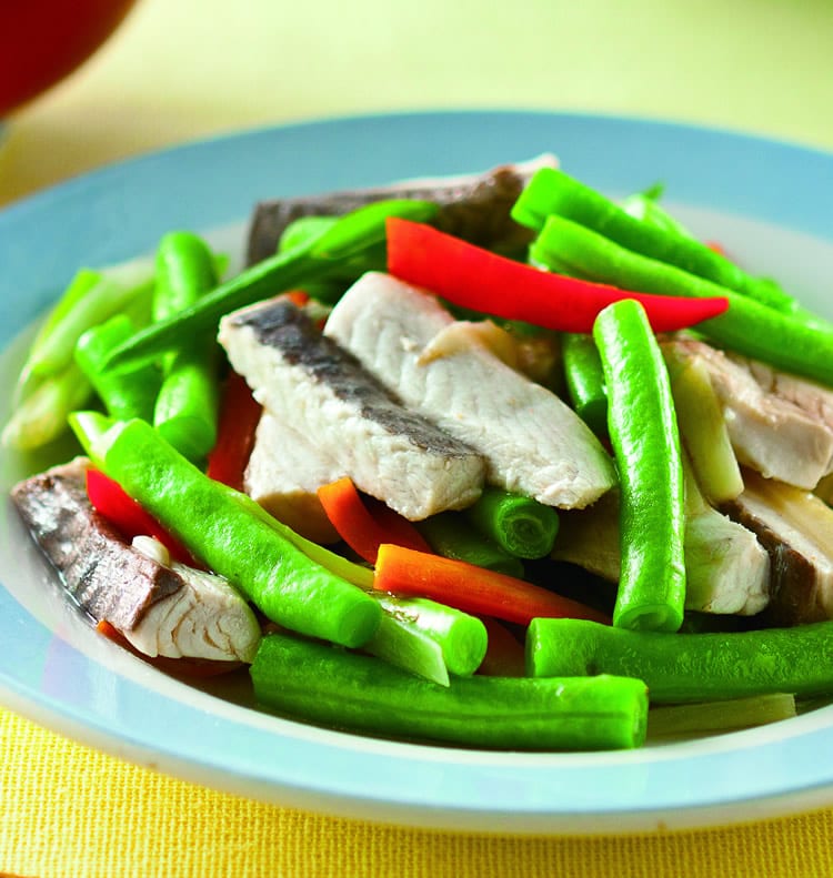 食谱:四季豆炒虱目鱼
